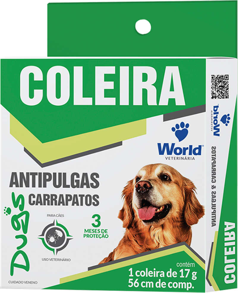 Coleira World Veterinária Dug's Antipulgas e Carrapatos para Cães - Tam. Único