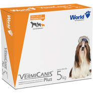 Vermífugo World Veterinária VermiCanis Plus para Cães de 5Kg - 4 Comprimidos