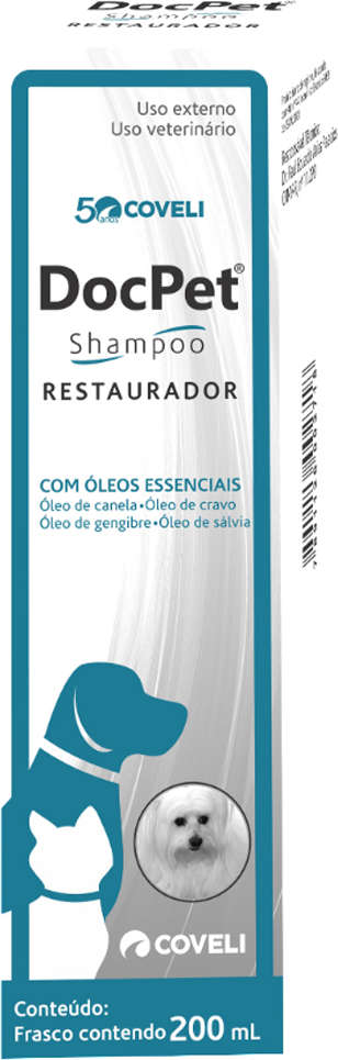 Shampoo Coveli Doc Pet Restaurador para Cães e Gatos - 200 mL