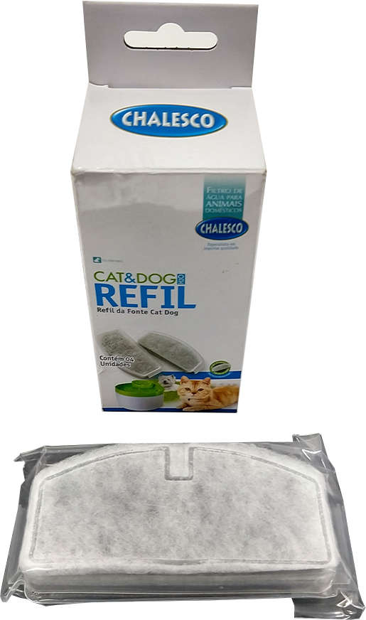 Refil Filtro Chalesco para Fonte Cat&Dog - 4 Unidades