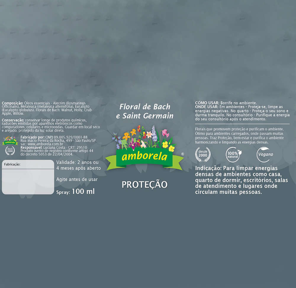 Spray Ambiental Animal Flower Amborela Proteção - 210 mL