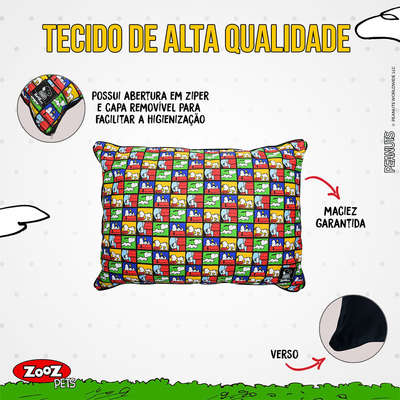 Almofadão Preto Zooz Pets Snoopy Quadrinho