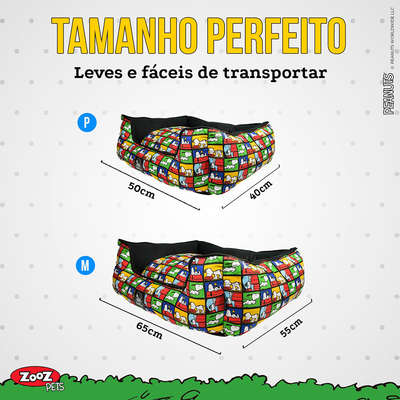 Cama Preta Zooz Pets Snoopy Quadrinhos