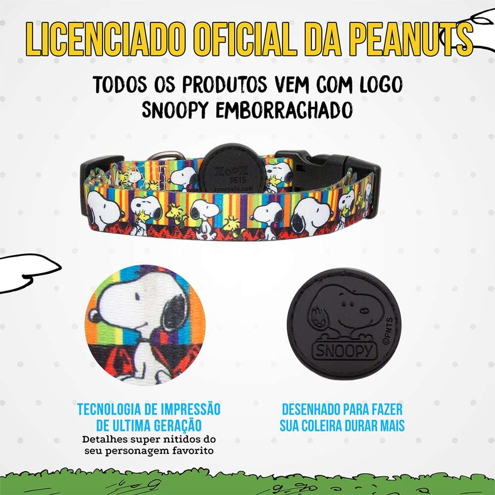 Coleira Zooz Pets Snoopy Stripe - Tam. P
