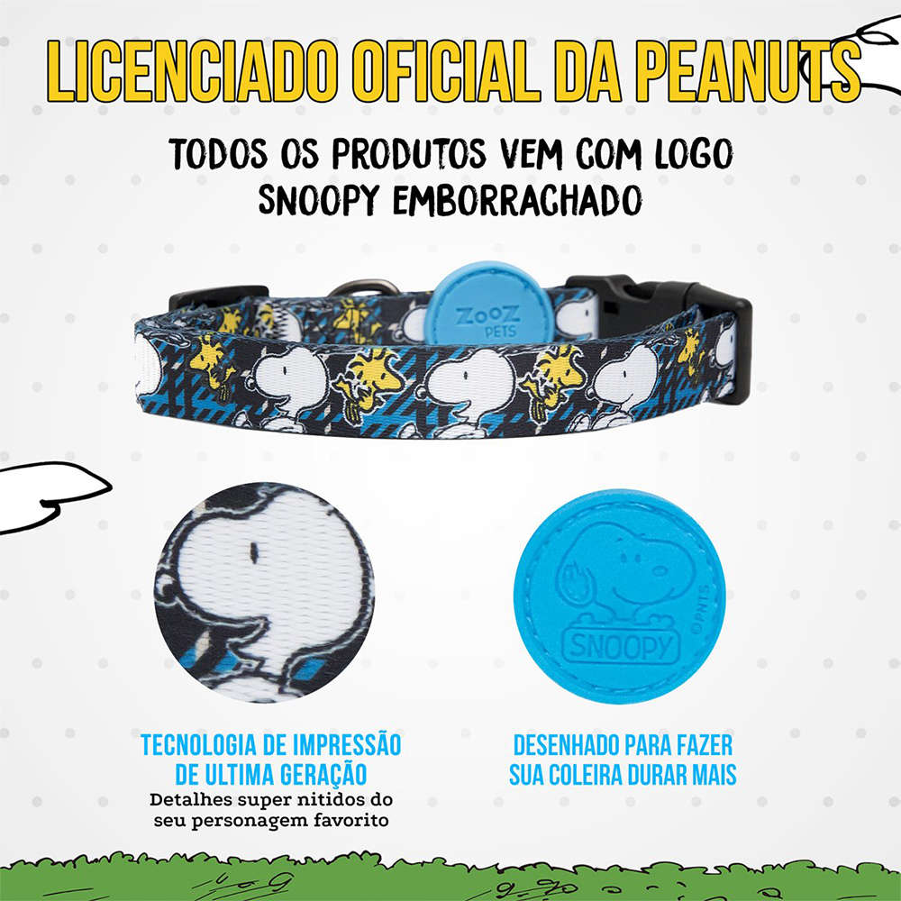 Coleira Zooz Pets Snoopy Xablue - Tam. G