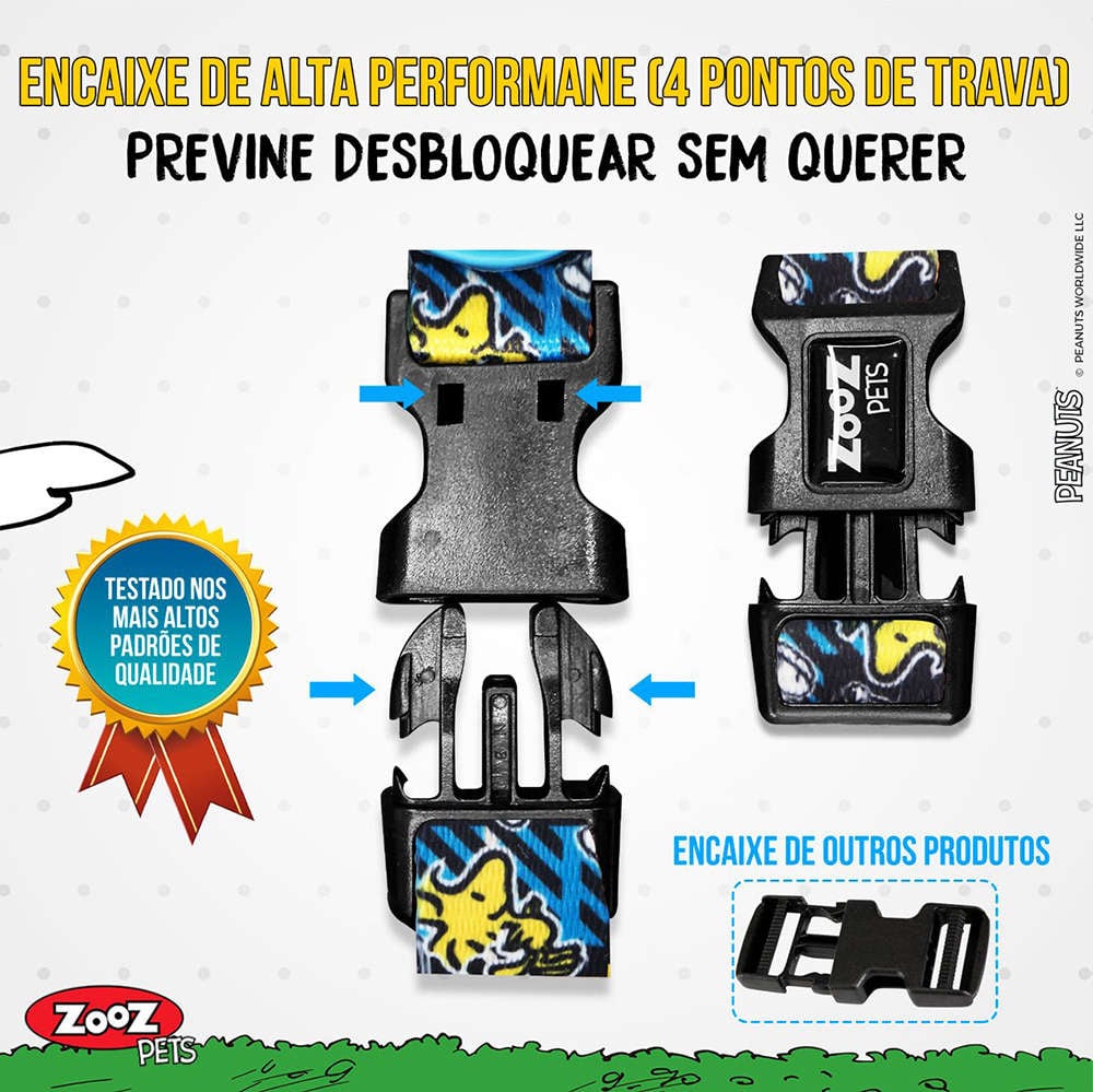 Coleira Zooz Pets Snoopy Xablue - Tam. G