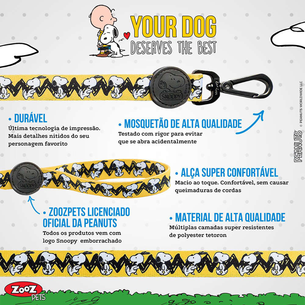 Guia Zooz Pets Snoopy Charlie Brown - Tam. P/M
