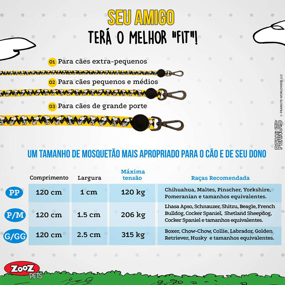 Guia Zooz Pets Snoopy Charlie Brown - Tam. P/M