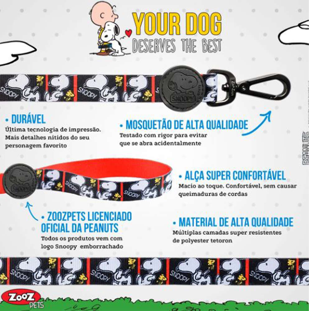 Guia Zooz Pets Snoopy FilmBlack - Tam. PP