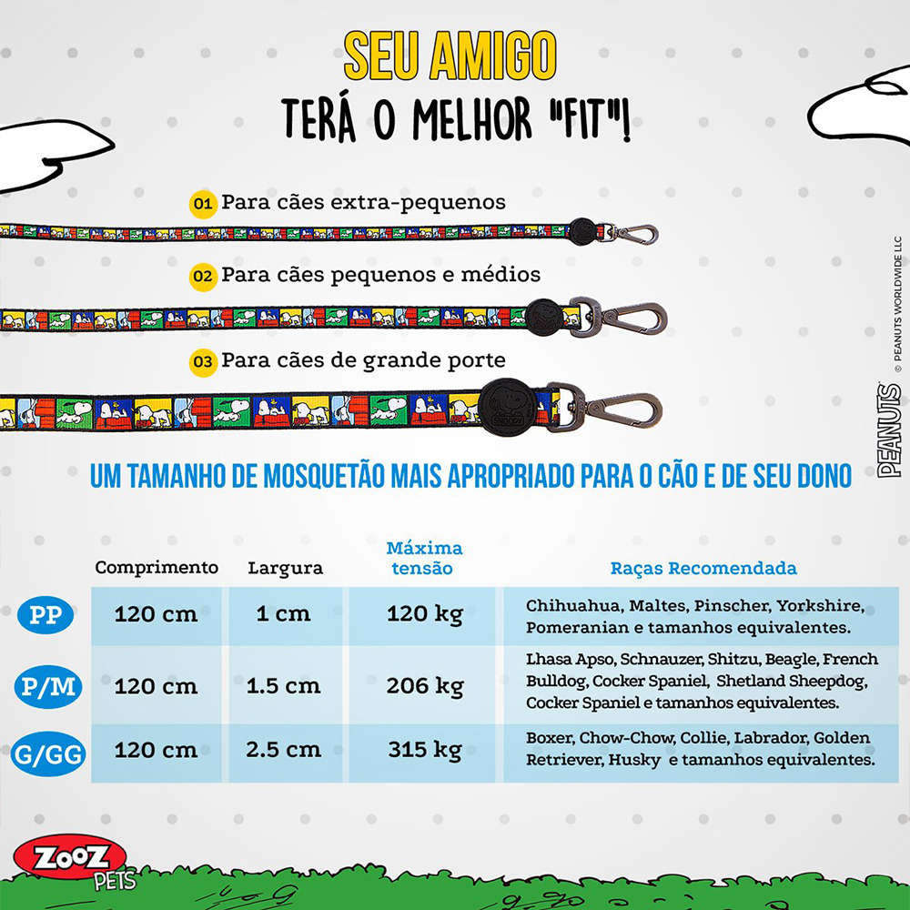 Guia Zooz Pets Snoopy FilmColor - Tam. P/M