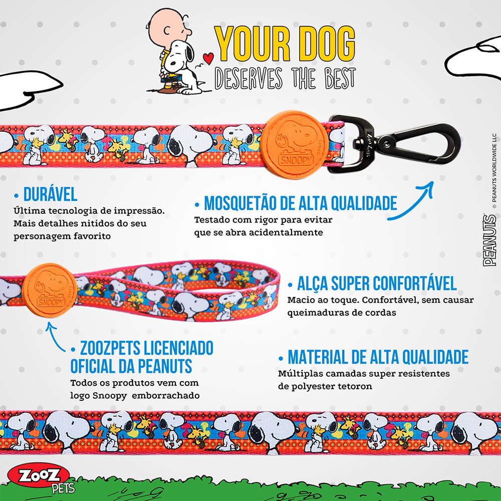 Guia Zooz Pets Snoopy Unix - Tam. G