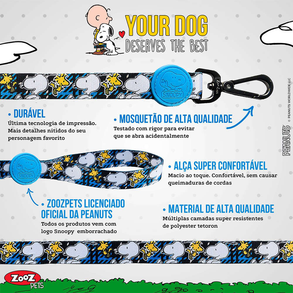 Guia Zooz Pets Snoopy Xablue - Tam. PP