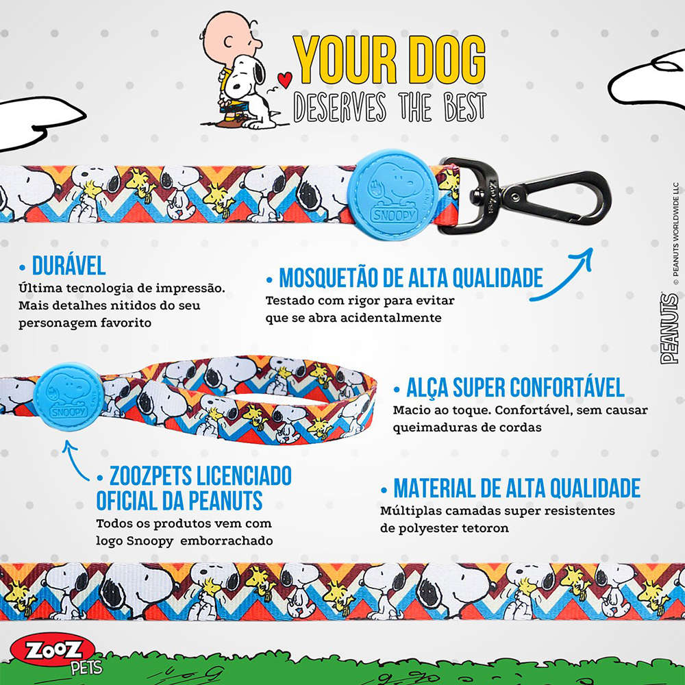 Guia Zooz Pets Snoopy ZigZag - Tam. G