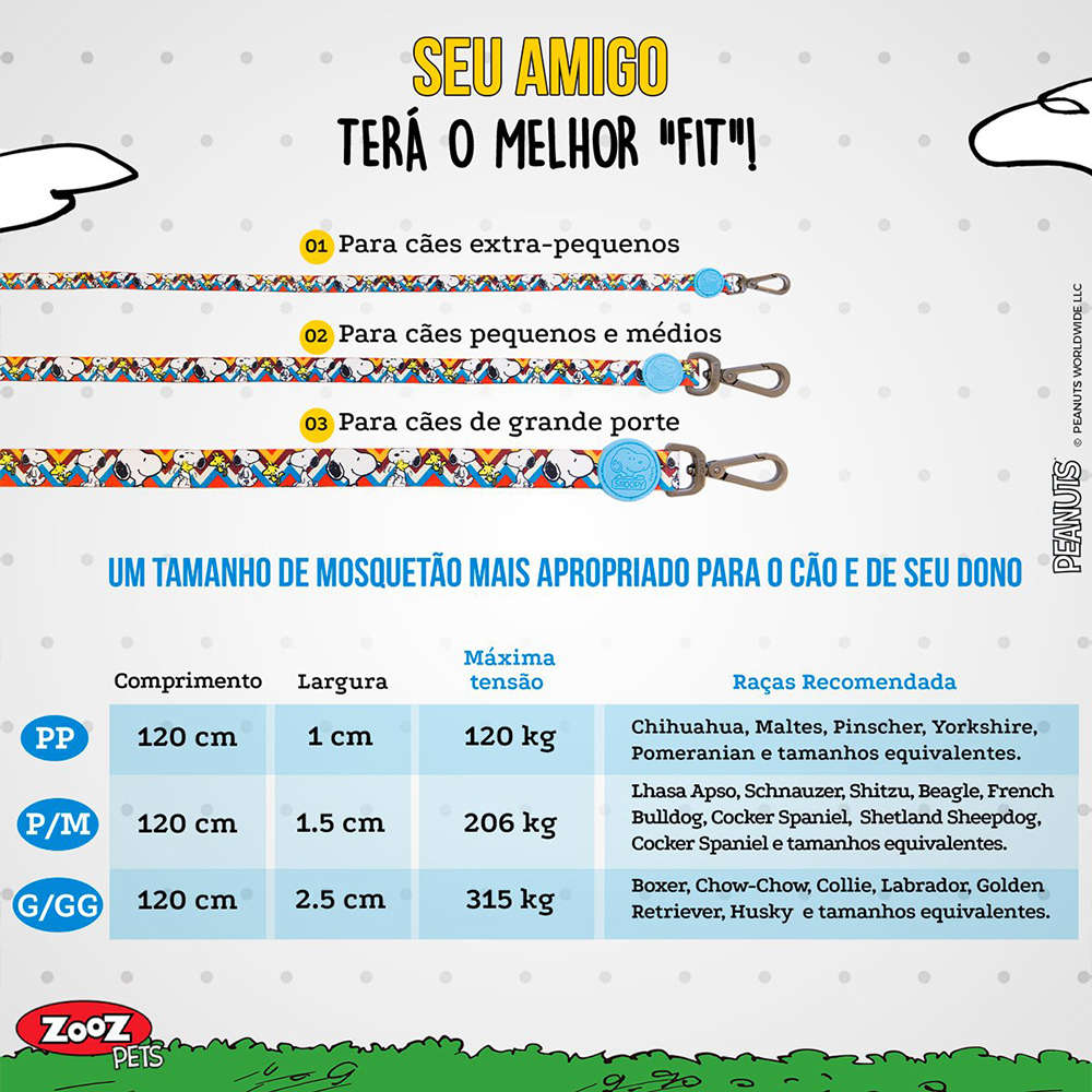Guia Zooz Pets Snoopy ZigZag - Tam. G