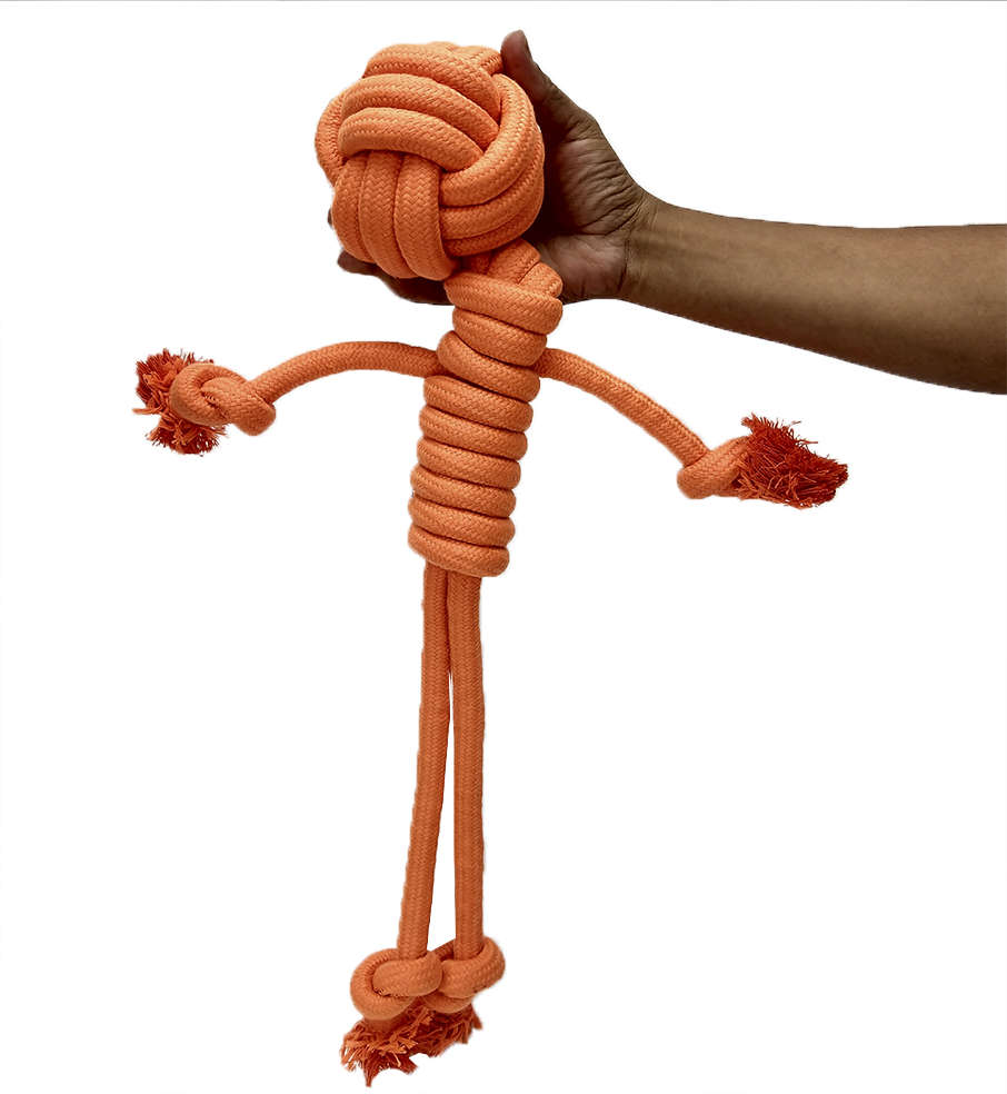 Mordedor em Corda de Algodão Pet&Go PlayGoo Boneco - Laranja