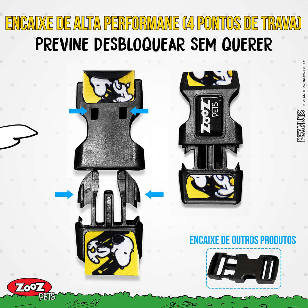 Peitoral Zooz Pets Snoopy Charlie Brown - Tam. G