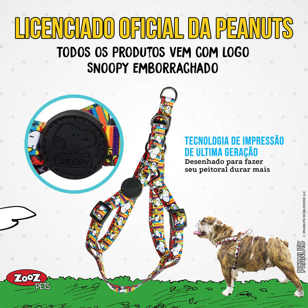 Peitoral Zooz Pets Snoopy Stripe - Tam. G