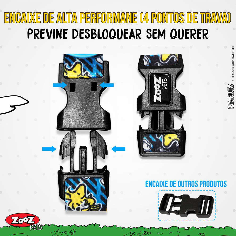 Peitoral Zooz Pets Snoopy Xablue - Tam. PP
