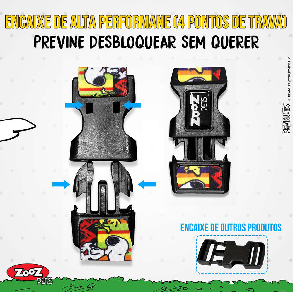 Peitoral Zooz Pets Snoopy Stripe - Tam. G