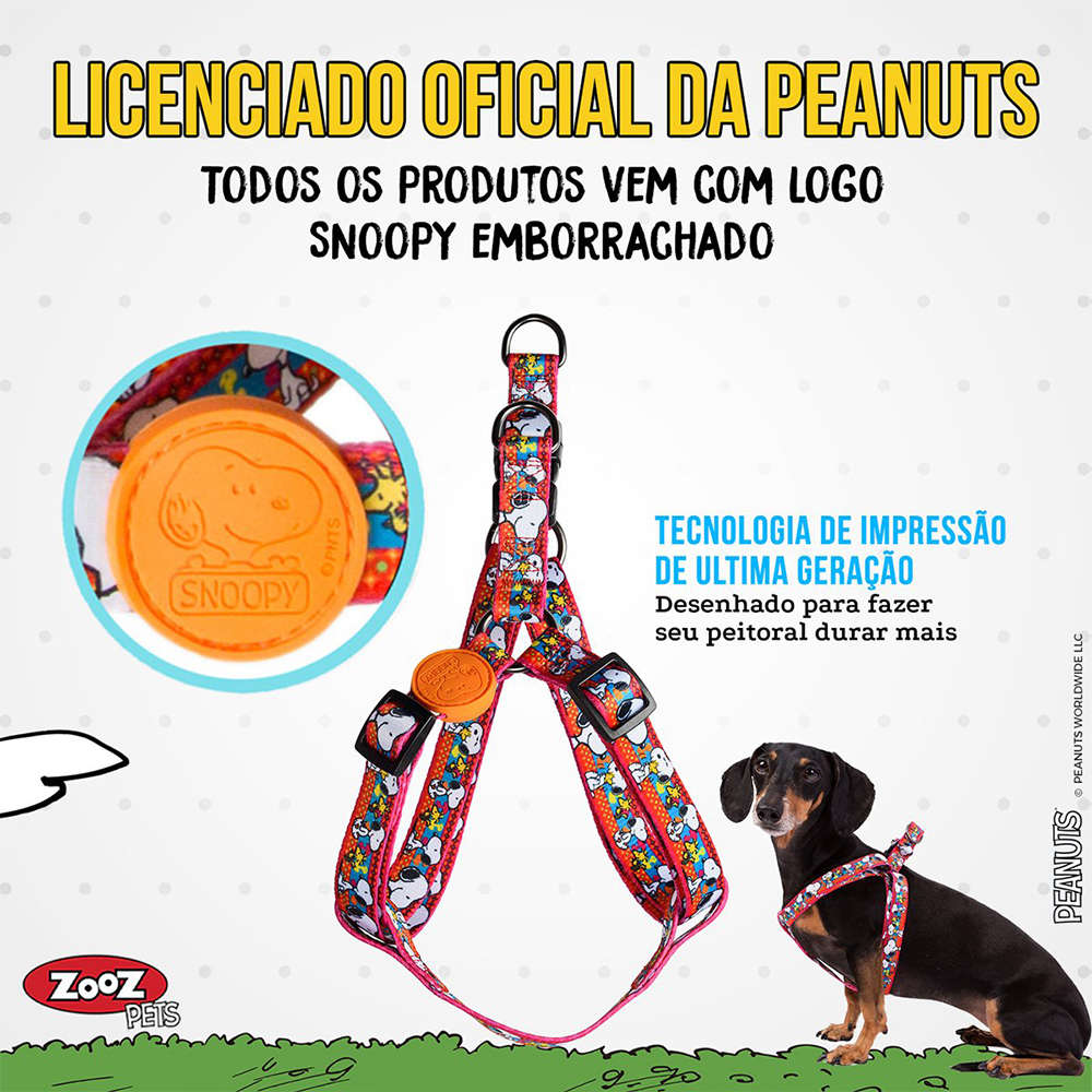 Peitoral Zooz Pets Snoopy Unix - Tam. G