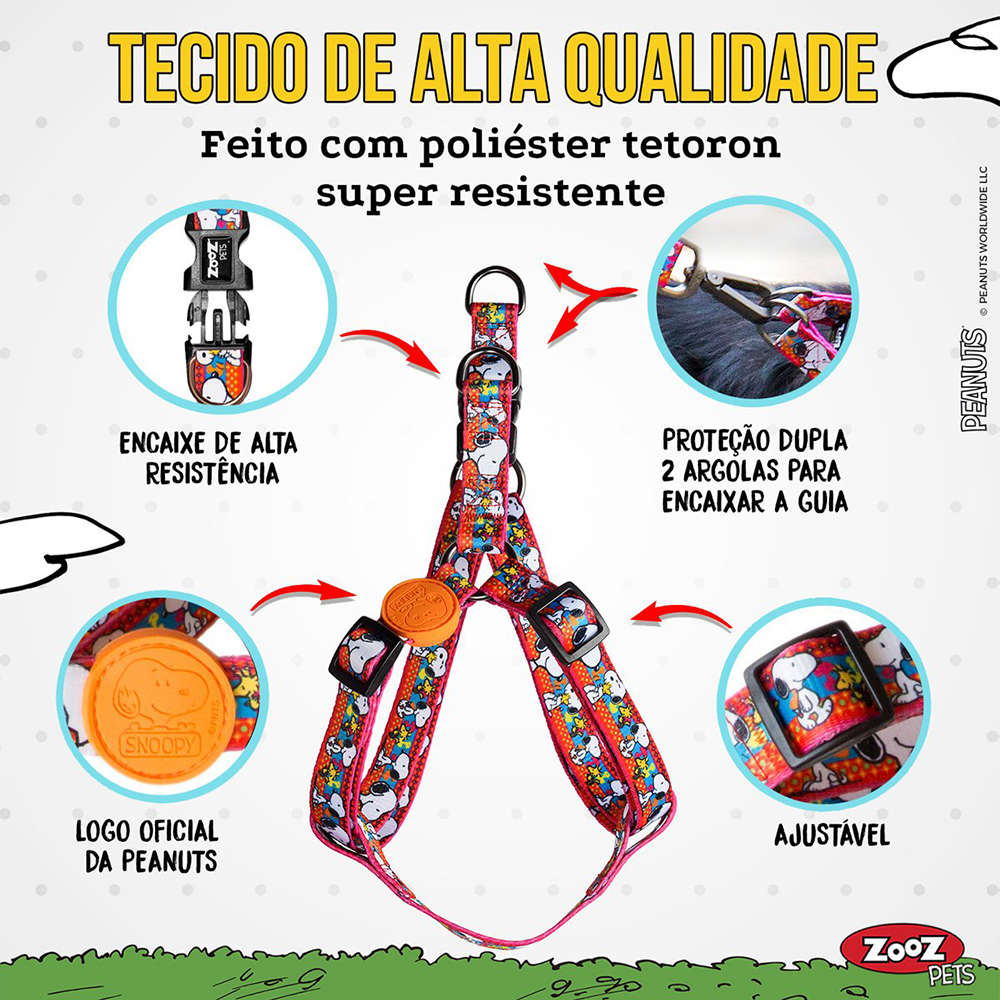 Peitoral Zooz Pets Snoopy Unix - Tam. G