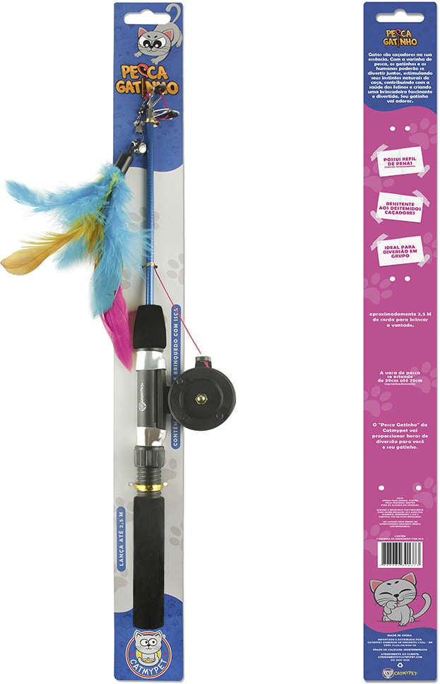 Brinquedo CatMyPet Varinha Pesca Gatinho - Tam. Único