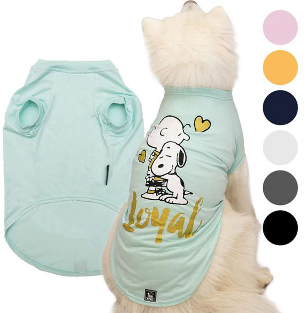 Camiseta Zooz Pets Charlie Snoopy Loyal Verde Água - Tam. GG