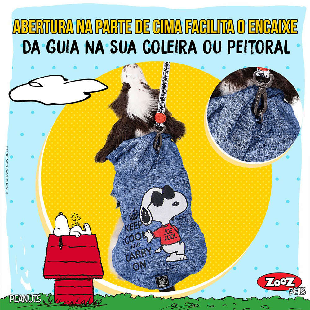 Moletom Zooz Pets Snoopy Keep Cool Azul Royal - Tam. M