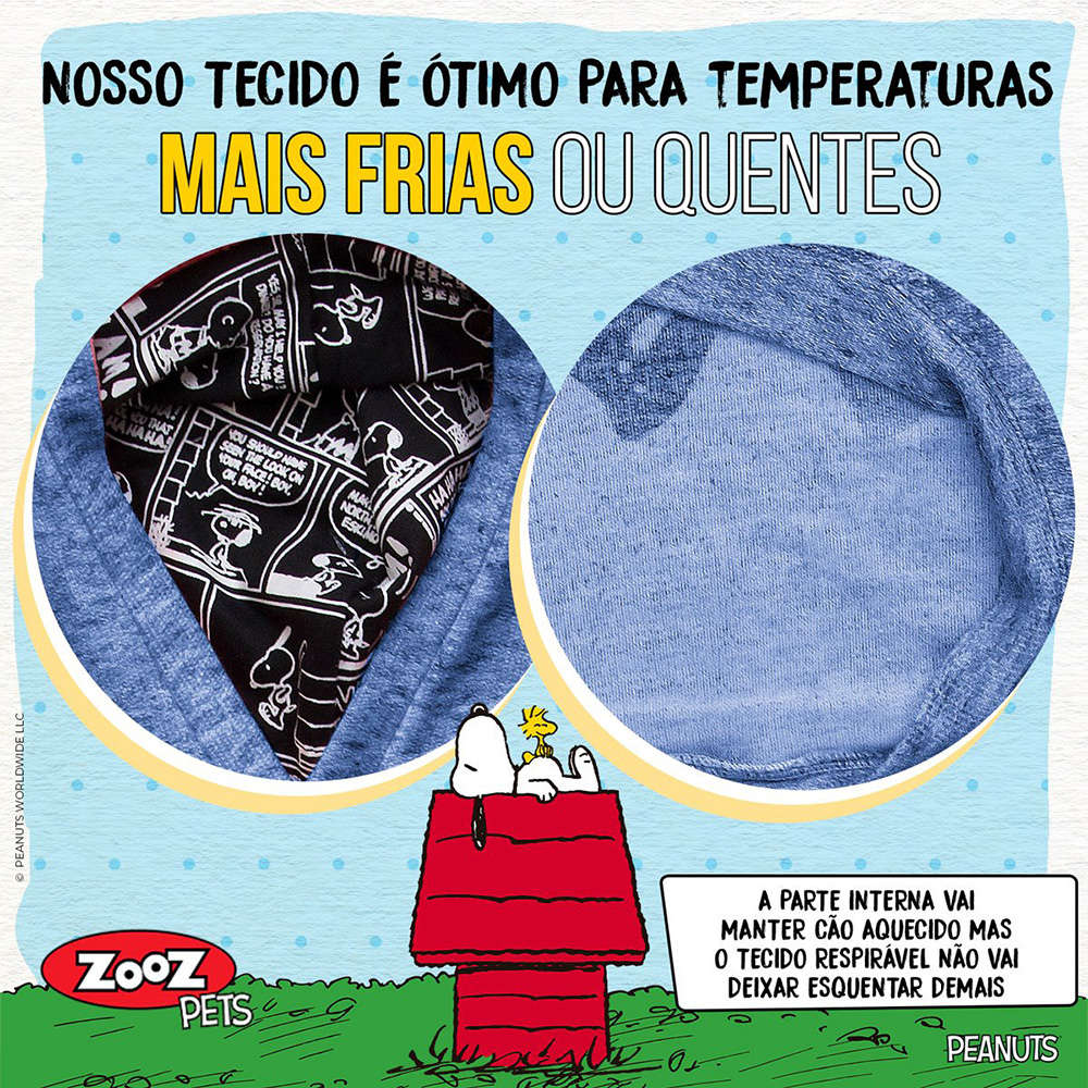 Moletom Zooz Pets Snoopy Keep Cool Azul Royal - Tam. M