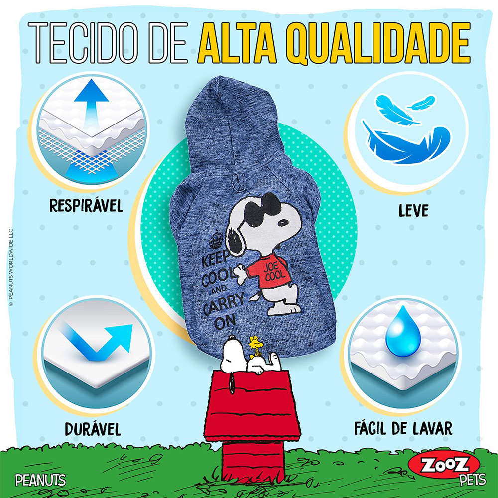 Moletom Zooz Pets Snoopy Keep Cool Azul Royal - Tam. M