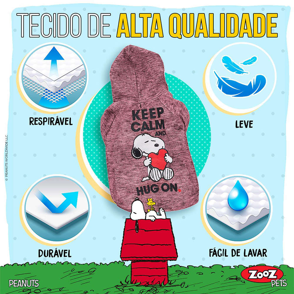 Moletom Zooz Pets Keep Calm Hug On Vinho - Tam. G