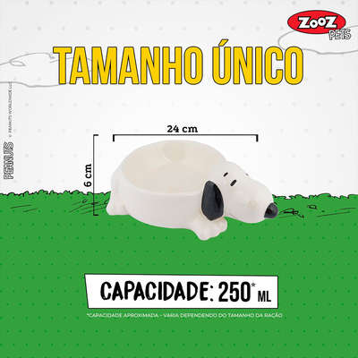 Comedouro Cerâmica Zooz Pets Snoopy Snop3D