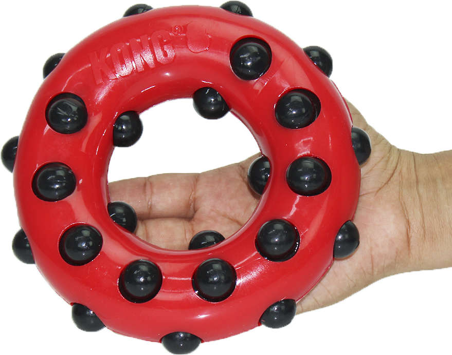 Brinquedo KONG Dotz Circle TDD31 Vermelho para Cães - Tam. P
