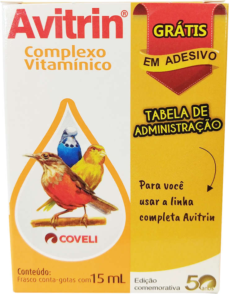 Polivitamínico Coveli Avitrin para Pássaros - 15 mL