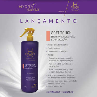 Spray Hidratante Hydra Groomers Soft Touch Hidrataçao e Cauterização
