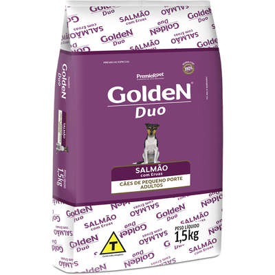 Ração Premier Golden DUO Cães Adultos Mini Bits Salmão com Ervas e Cordeiro e Arroz