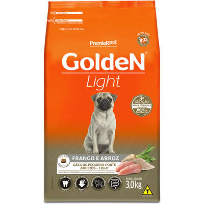 Ração Premier Golden Formula Cães Adultos Light Mini Bits Frango e Arroz - 3kg