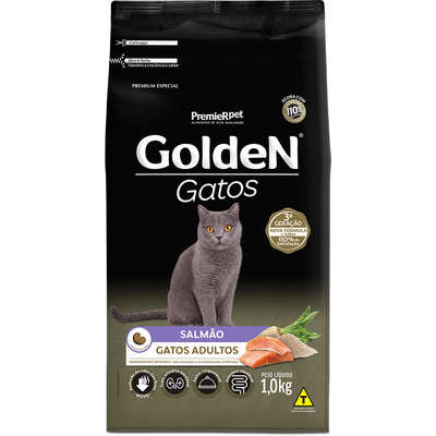 Ração Golden Gatos Adultos Salmão - 1kg
