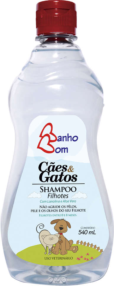 Shampoo Banho Bom Filhotes para Cães e Gatos - 540 mL