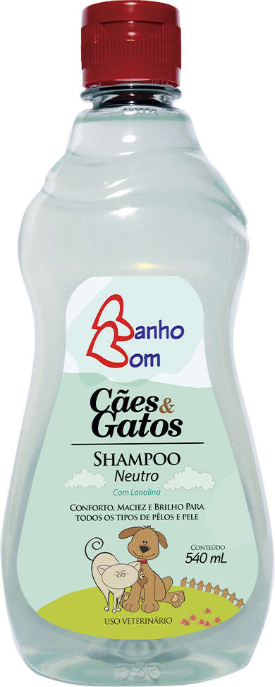 Shampoo Banho Bom Neutro para Cães e Gatos - 540 mL