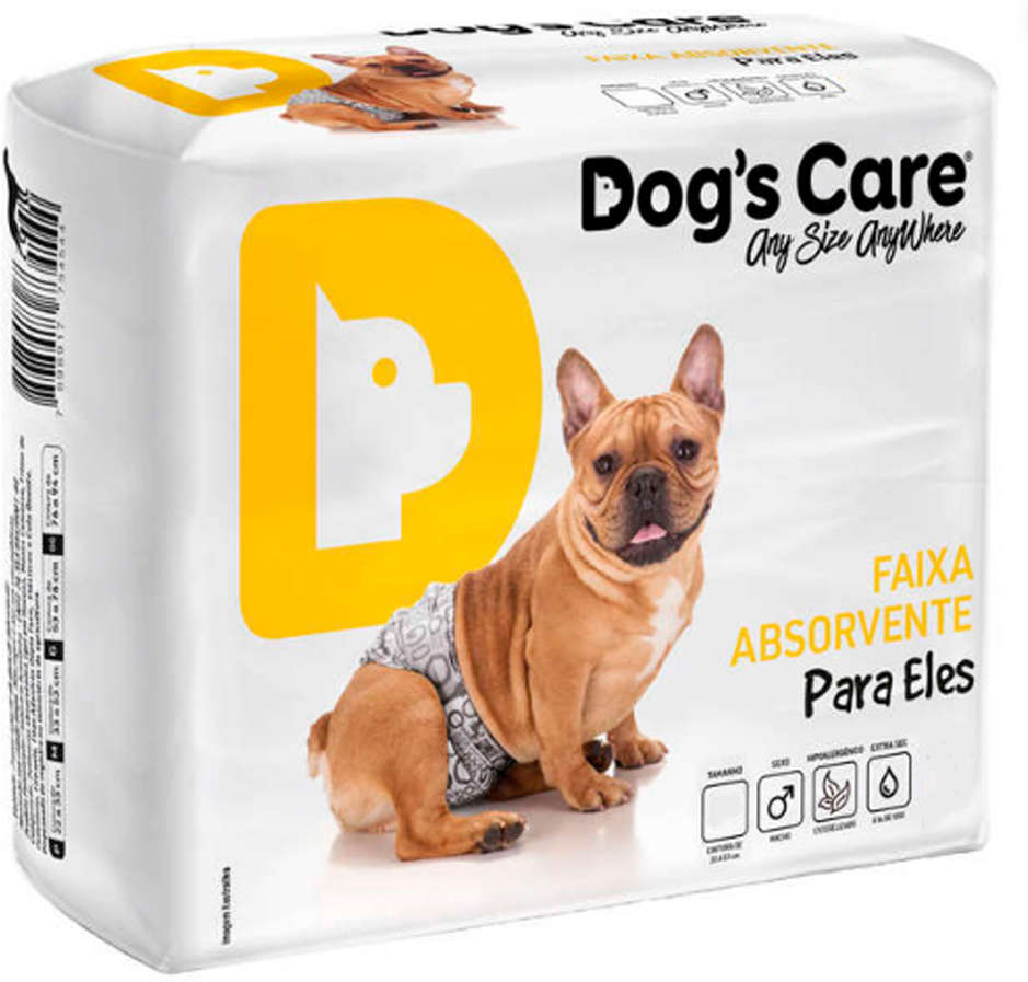 Fralda Dog's Care para Machos Pacote de 6 Unidades - Tam. P