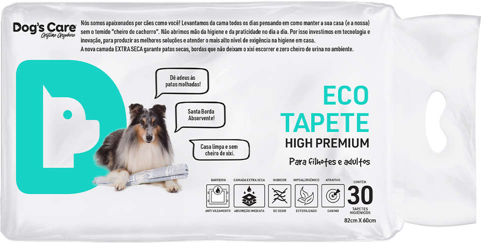 Eco Tapete Dog's Care High Premium para Filhotes e Adultos - 30 Unidades