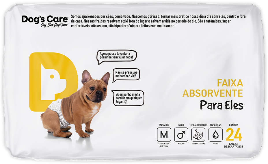 Faixa Absorvente Dog's Care Para Eles 24 Unidades - Tam. M