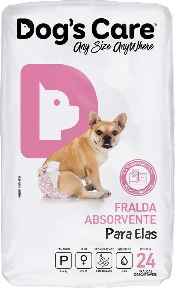 Fralda Absorvente Dog's Care Para Elas 24 Unidades - Tam. P