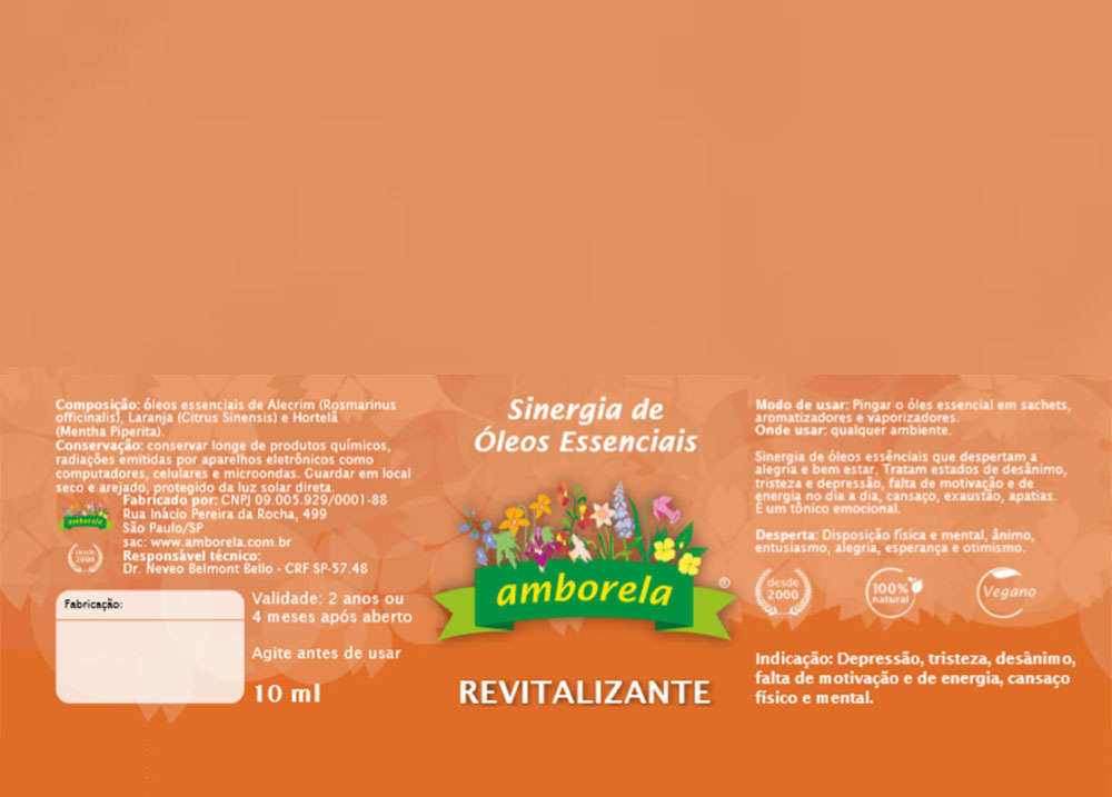 Sinergia Óleos Essenciais Animal Flower Amborela Revitalizante - 10 mL