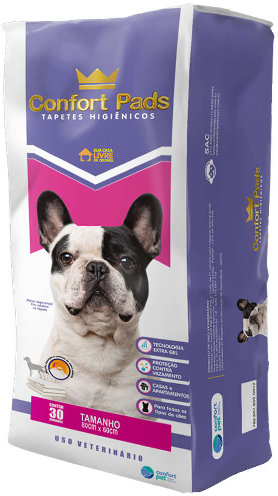 Tapetes Higiênicos Confort Pads 80 cm - 30 Unidades
