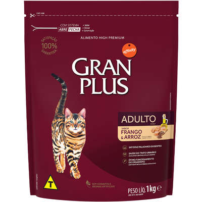 Ração Affinity PetCare Gran Plus Frango e Arroz para Gatos Adultos - 1 Kg