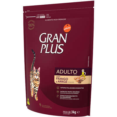 Ração Affinity PetCare Gran Plus Frango e Arroz para Gatos Adultos - 3 Kg