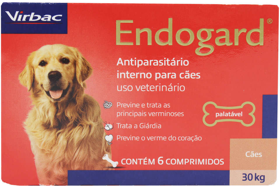 Vermífugo Virbac Endogard para Cães até 30Kg - 6 comprimidos