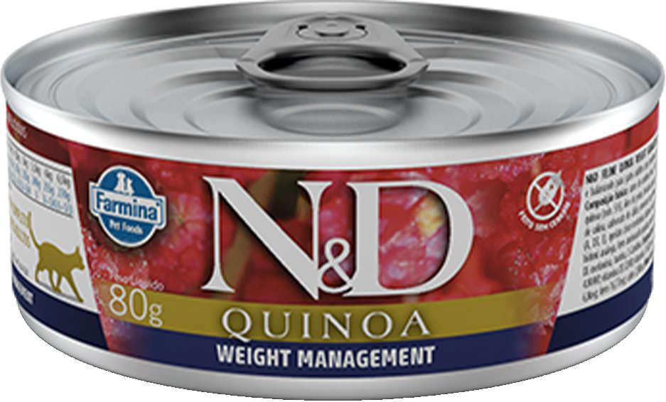 Ração Úmida Lata Farmina N&D Quinoa Weight Management para Gatos Adultos - 80 g